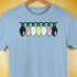 Agender Pride Christmas Lights Premium Unisex T-Shirt - Baby Blue